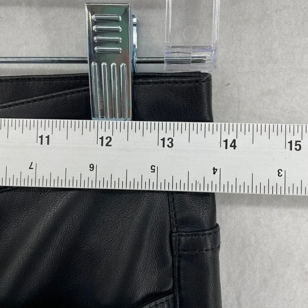 J Crew Pants Womens 25 Black Kate Faux Leather Straight Leg Soft Stretch Button - Picture 3 of 10